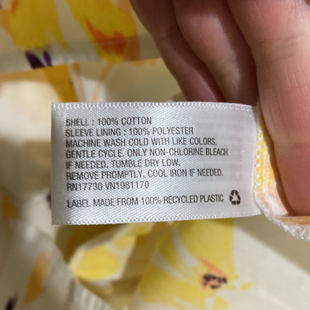 New a new day cream and yellow floral cotton summer dress - Picture 9 of 10